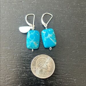 Turquoise Silver Dangle Earrings